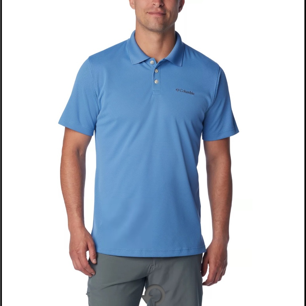 Men's COLUMBIA Utilizer‎ Polo Shirt Omni-Wick OmniShade UPF 30 Blue Size Large